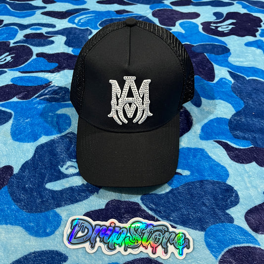 Gorra Amiri MA Brillos Trucker Blanca/Negra
