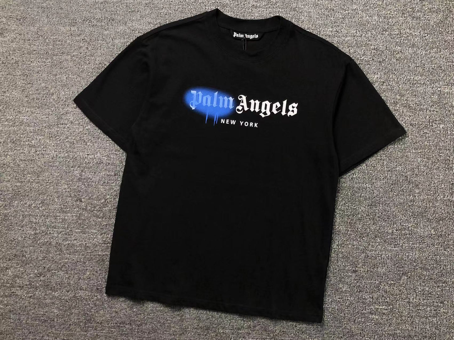 PALM ANGELS NEW YORK SPRAYED TEE BLACK