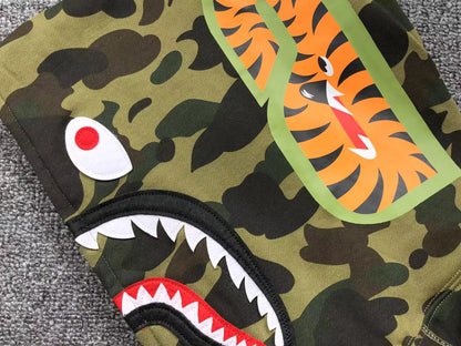 BAPE 1ST CAMO SHARK FULL ZIP HOODIE GREEN