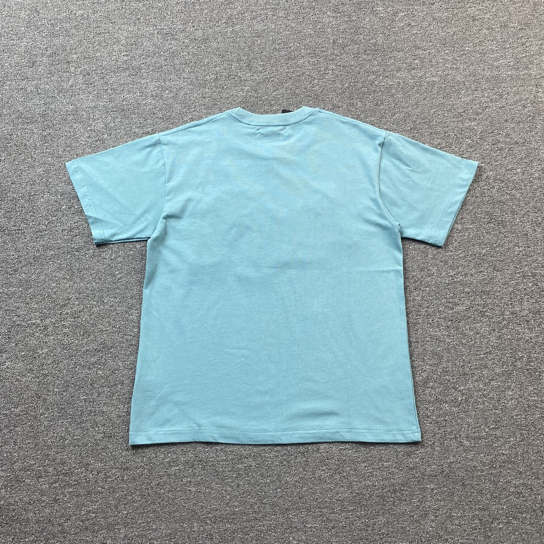 AMIRI STAGGERED LOGO TEE BLUE