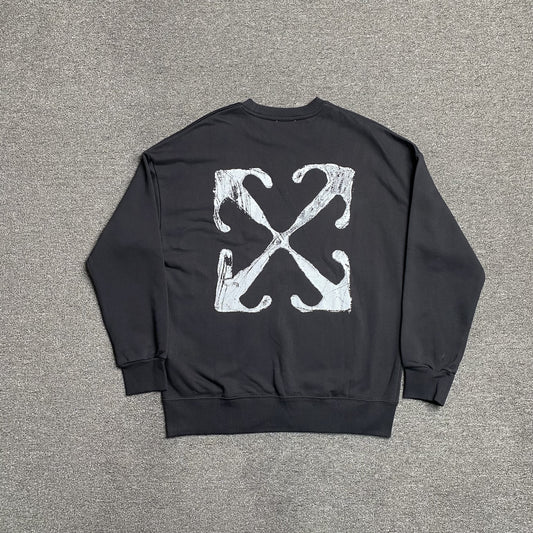 OFF WHITE SCRATCH ARROW CREWNECK BLACK