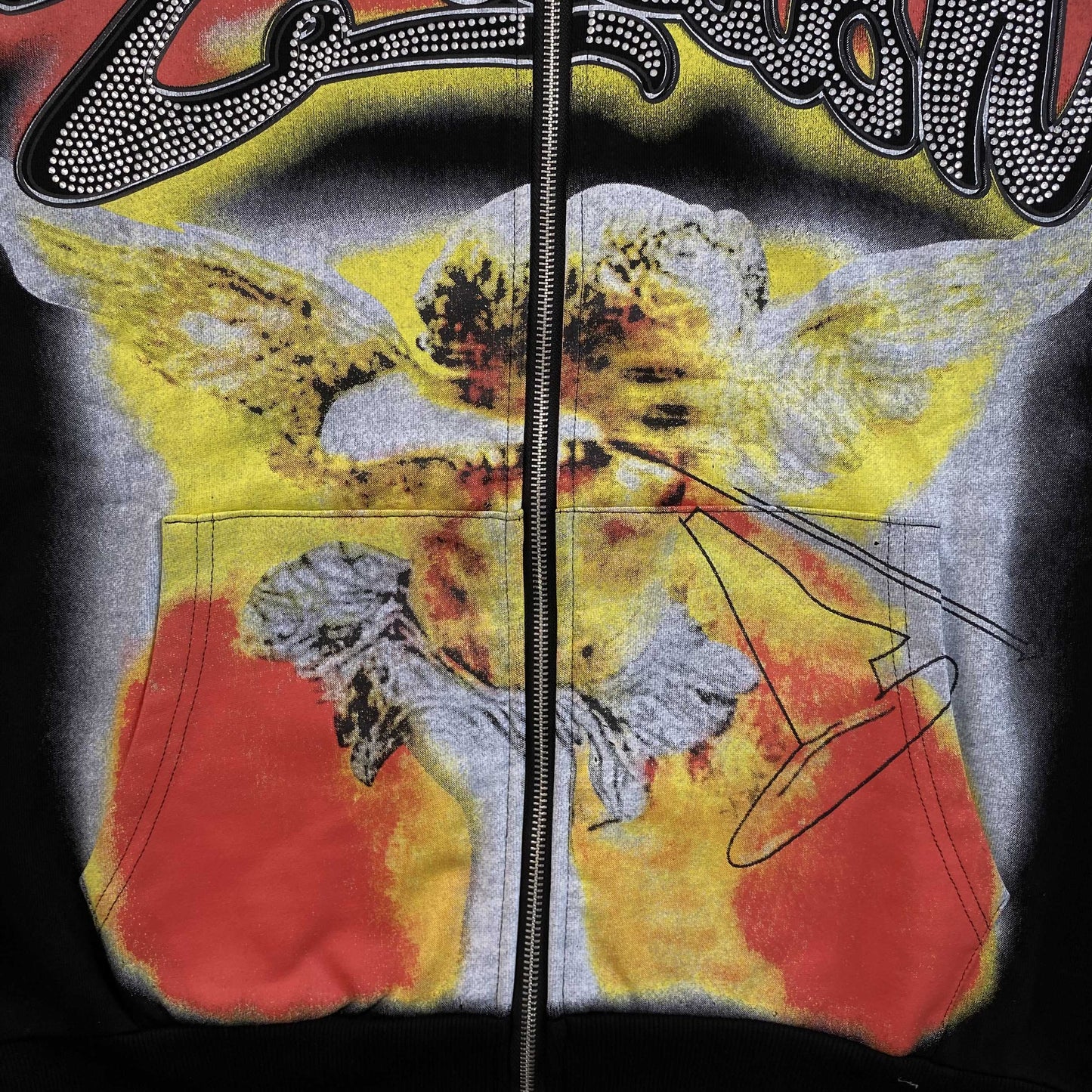 Campera Mixed Emotion Rhinestone Negra