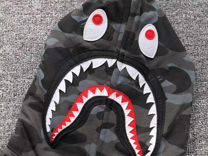 BAPE COLOR CAMO SHARK FULL ZIP HOODIE BLACK