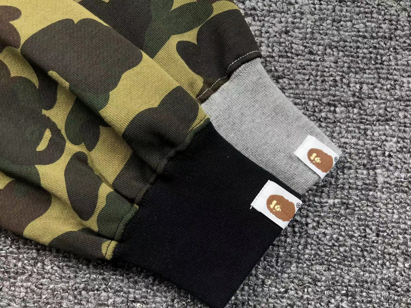 BAPE 1ST CAMO SHARK FULL ZIP HOODIE GREY