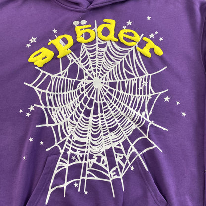 SP5DER STAR OG WEB V2 HOODIE PURPLE