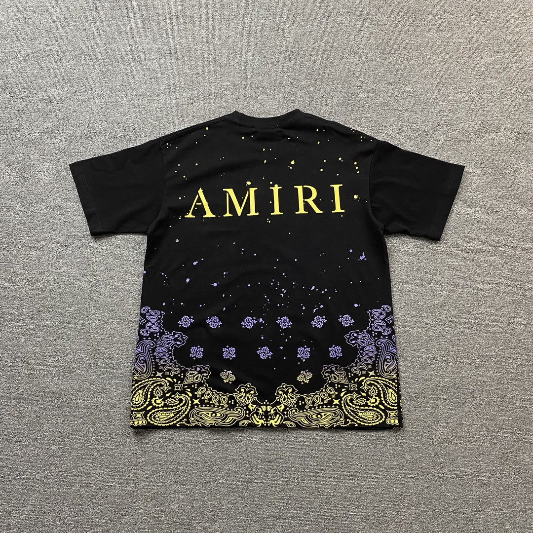 AMIRI BANDANA BLEACH MA TEE BLACK