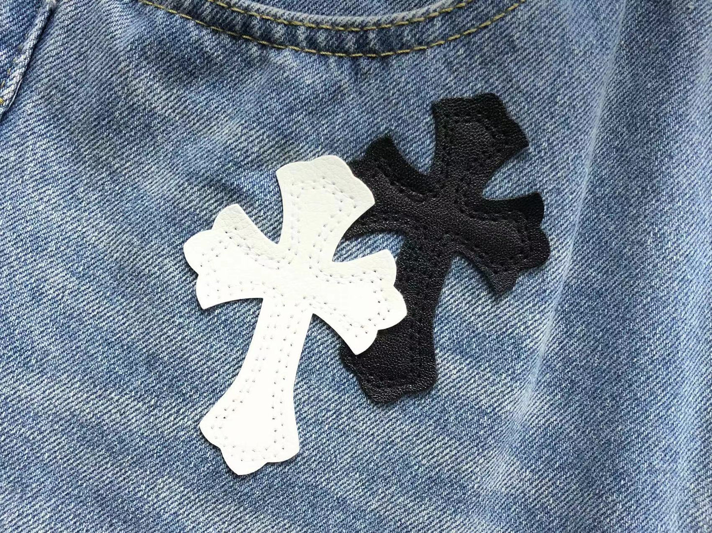 Chrome Hearts Cross Patch Pantalon Jeans Azul