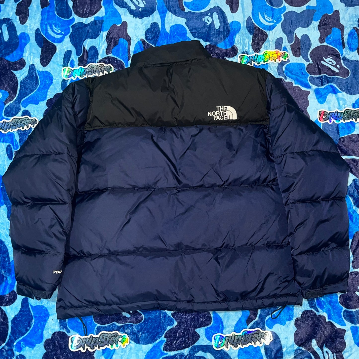 THE NORTH FACE 1996 RETRO NUPTSE 700 FILL PACKABLE JACKET NAVY BLUE