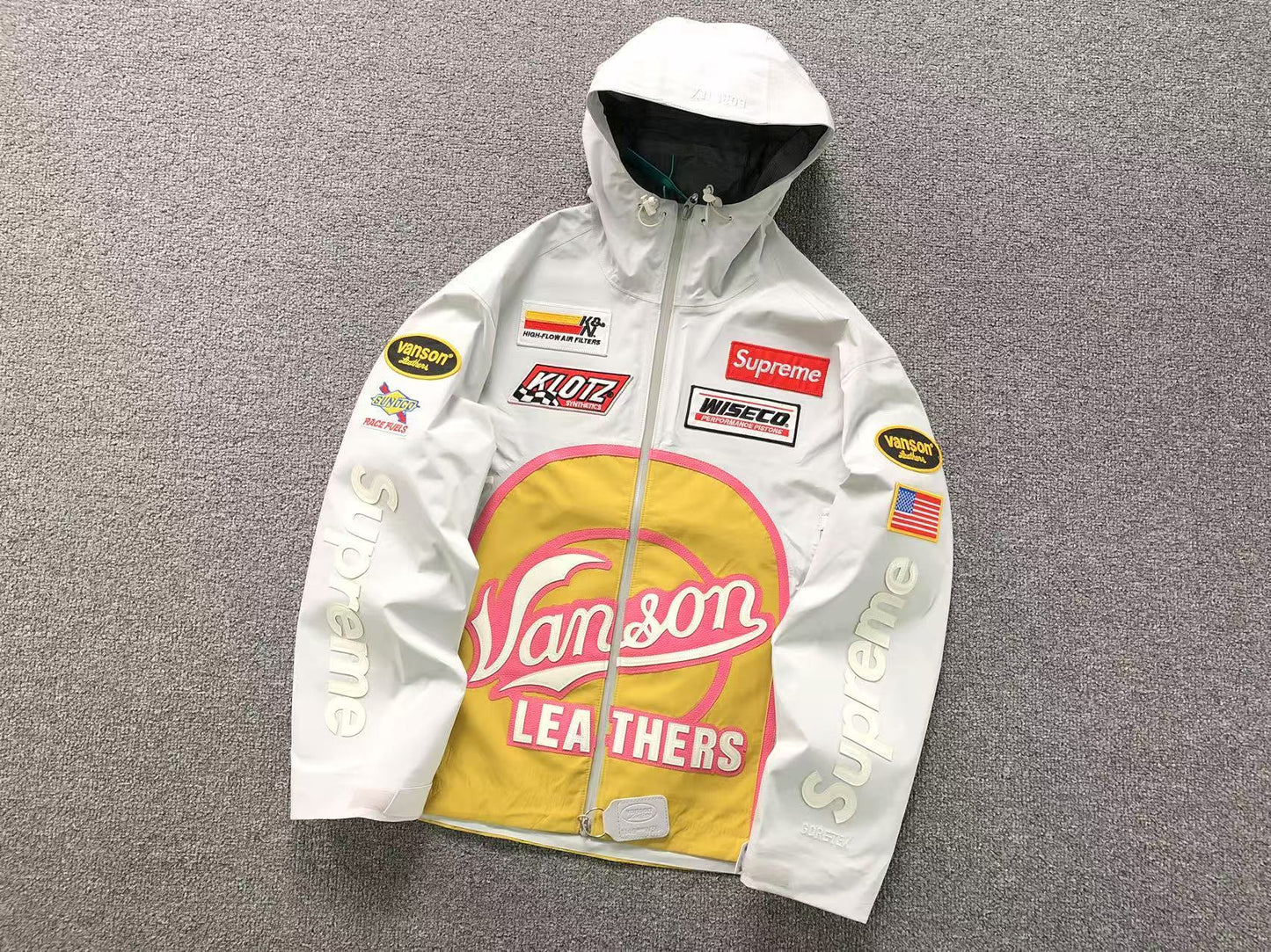 Campera Supreme Vanson Leathers GORE-TEX Shell Blanca
