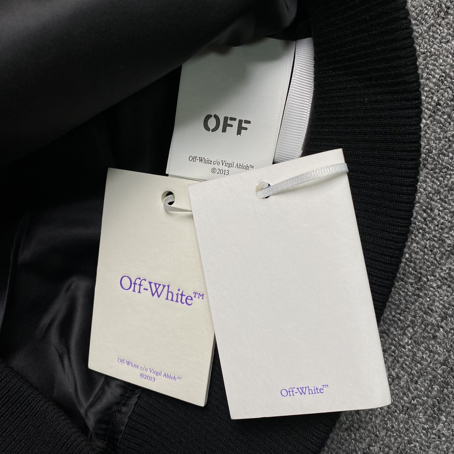 OFF WHITE GANG WOOL VARSITY JACKET BLACK