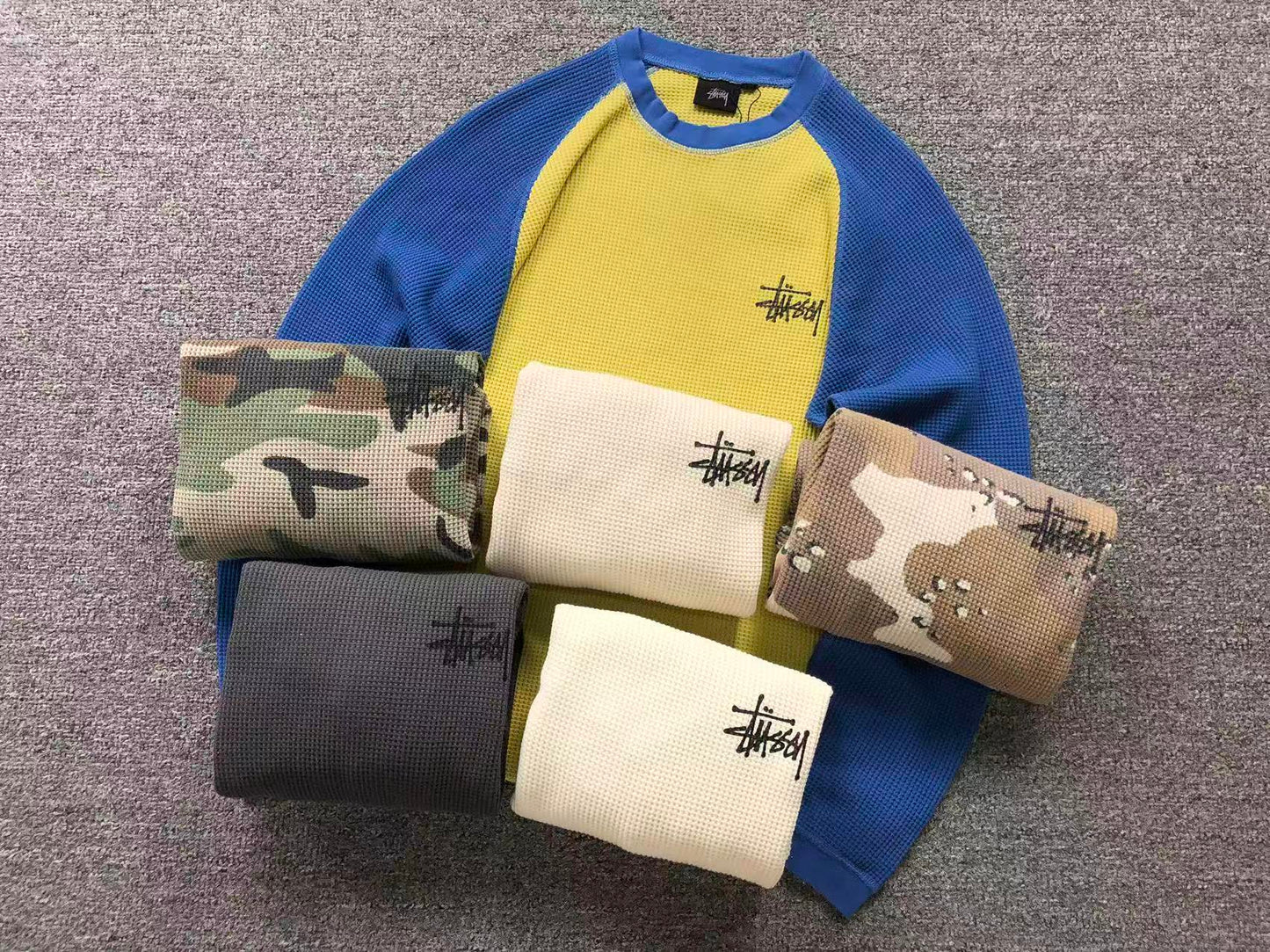 Remera Stussy Thermal Raglan Desert Camo