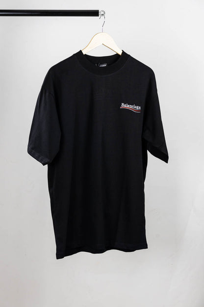 BALENCIAGA EMBROIDERY LOGO T-SHIRT BLACK