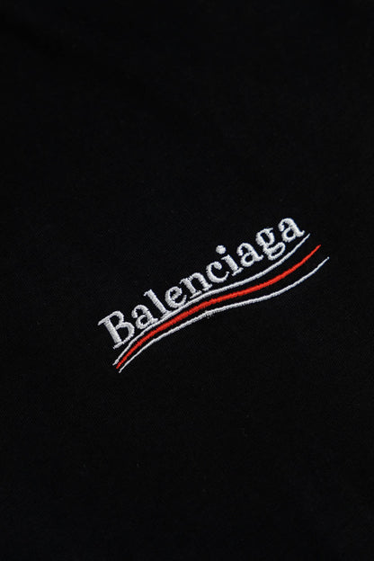 BALENCIAGA EMBROIDERY LOGO T-SHIRT BLACK