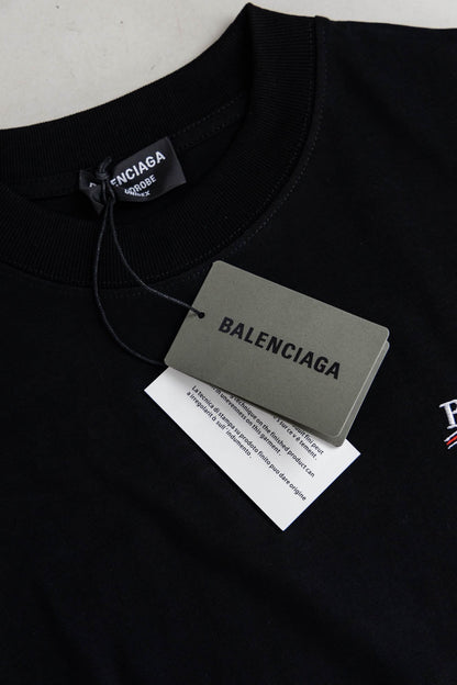 BALENCIAGA EMBROIDERY LOGO T-SHIRT BLACK