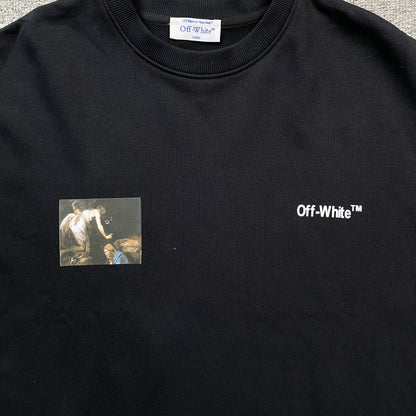 OFF WHITE CARAVAGGIO ANGEL CREWNECK BLACK