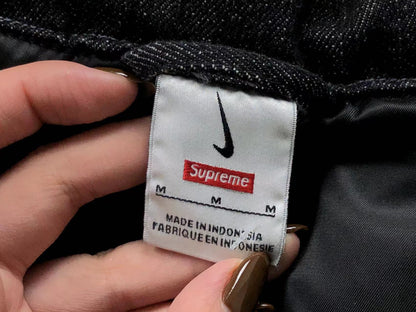 Supreme Nike Denim Puffer Chaleco Negro