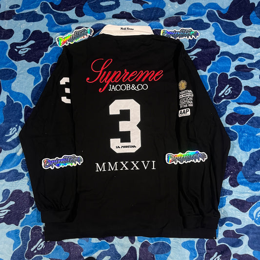 Remera Supreme x La Martina Negra L-XL