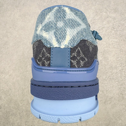 Louis Vuitton Trainer Sneaker Patchwork Monogram Denim Azul