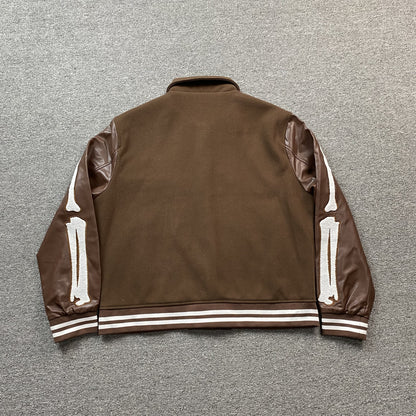 AMIRI BONES BOMBER JACKET BROWN