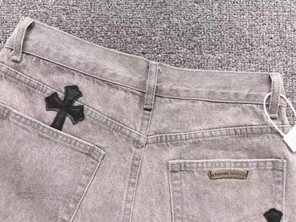 Chrome Hearts Cross Patch Pantalon Jeans Gris