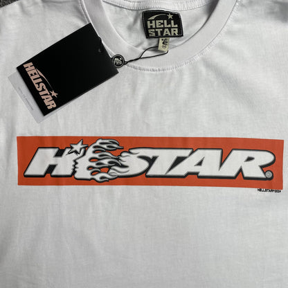 HELLSTAR BOX LOGO RED TEE WHITE