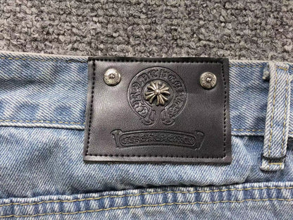 Chrome Hearts Cross Patch Pantalon Jeans Azul Lavado