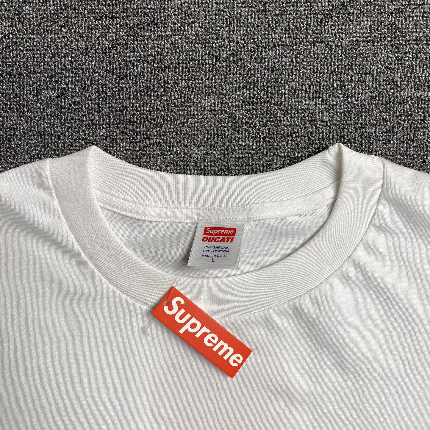 SUPREME DUCATI LOGO TEE WHITE