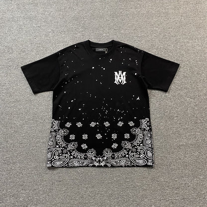 AMIRI BANDANA BLEACH MA TEE BLACK