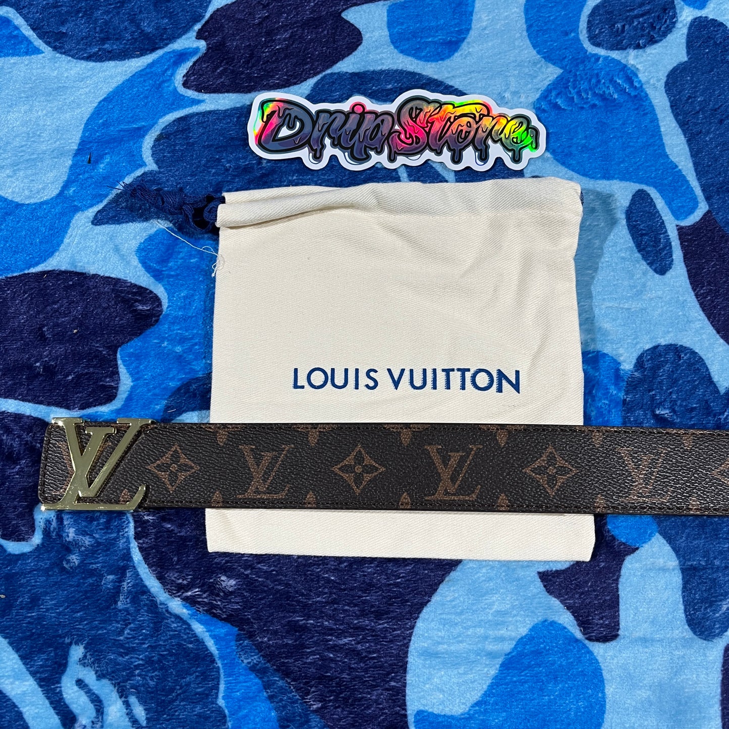 Cinturon LV Monogram Marrón/Dorado