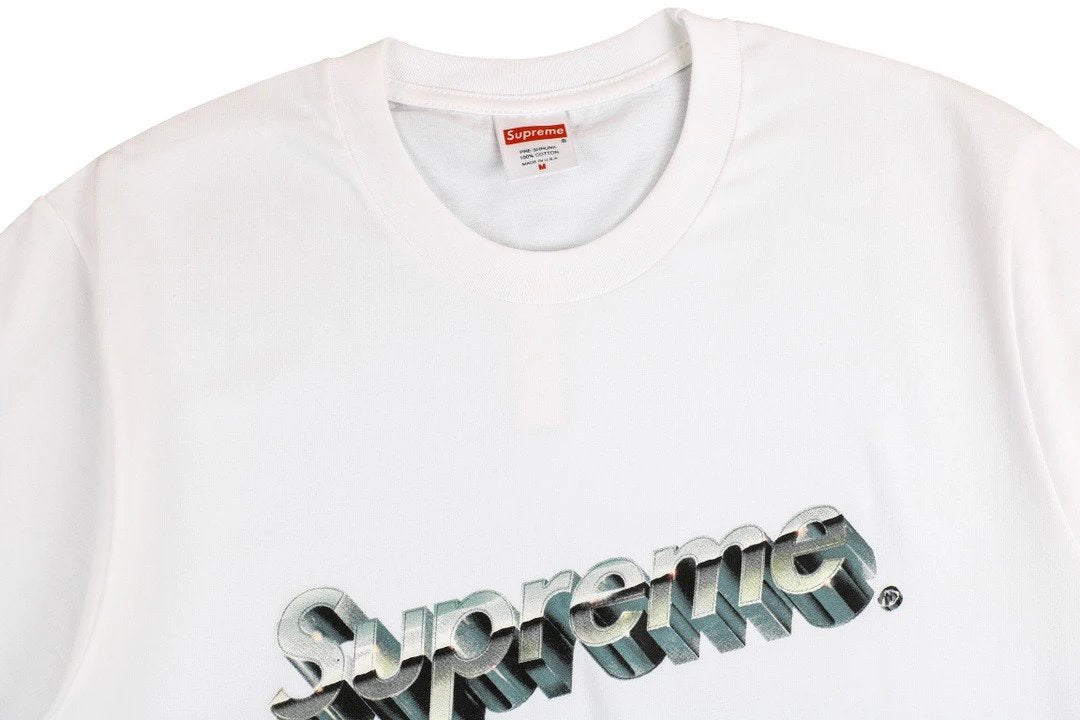 SUPREME CHROME LOGO TEE WHITE