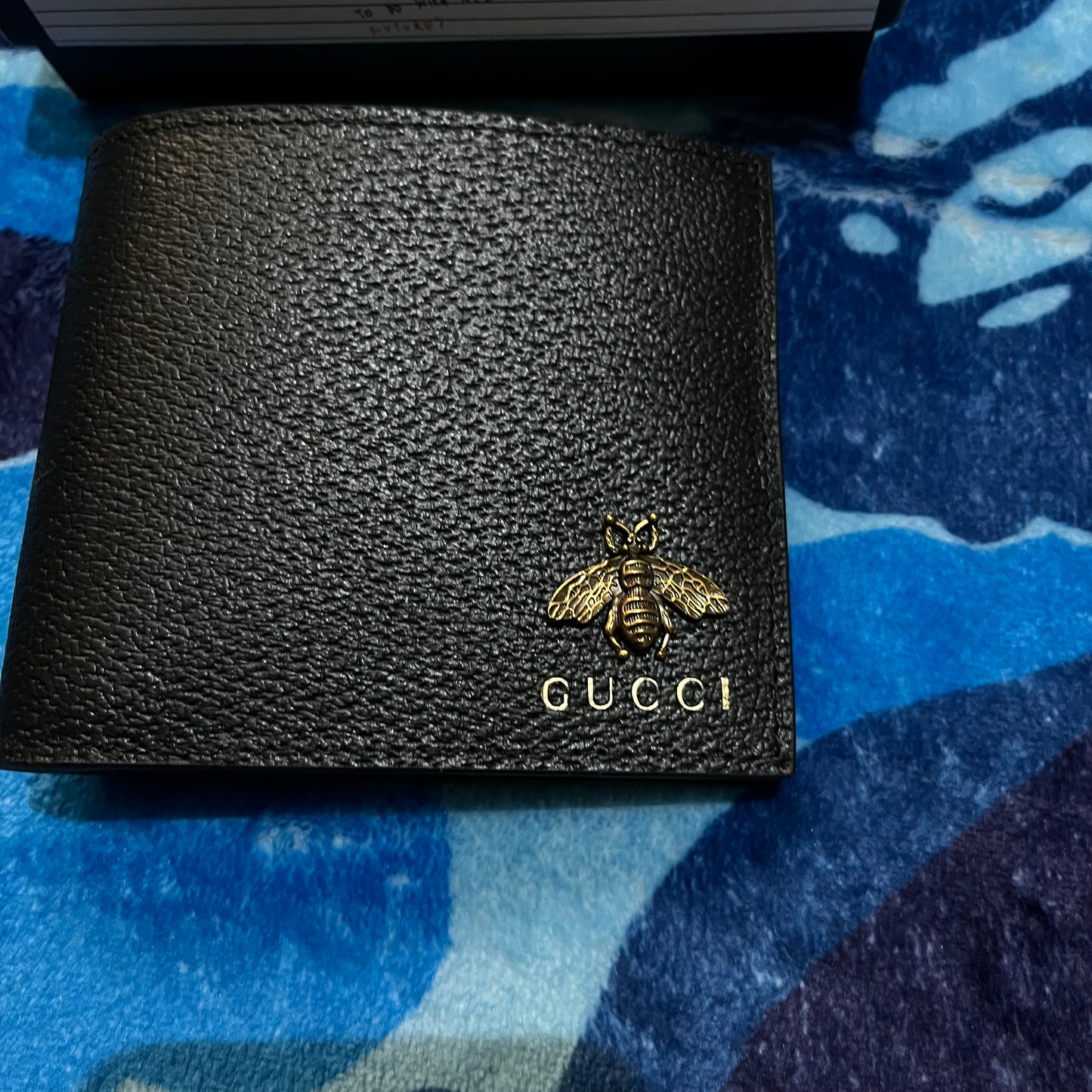 GUCCI BIFOLD WALLET ANIMALIER BEE BLACK