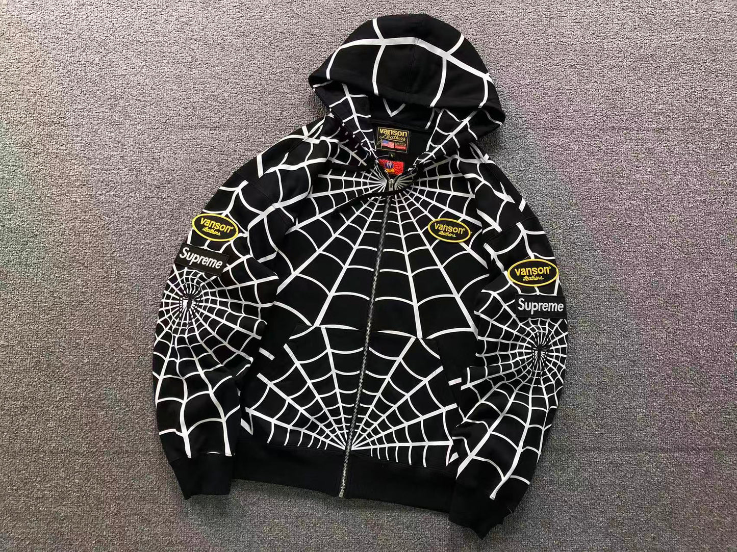 Campera Supreme Vanson Leathers Spider-Man Negra
