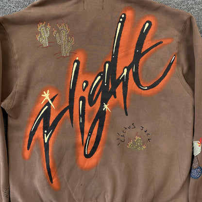 TRAVIS SCOTT X JORDAN FLIGHT GRAPHIC HOODIE BROWN