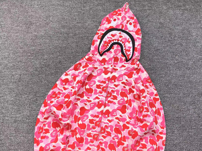 BAPE ABC CAMO SHARK FULL ZIP HOODIE PINK