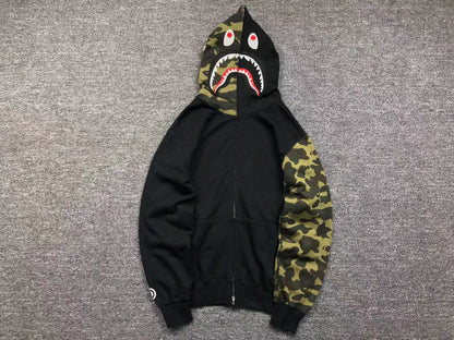 BAPE 1ST CAMO SHARK FULL ZIP HOODIE BLACK