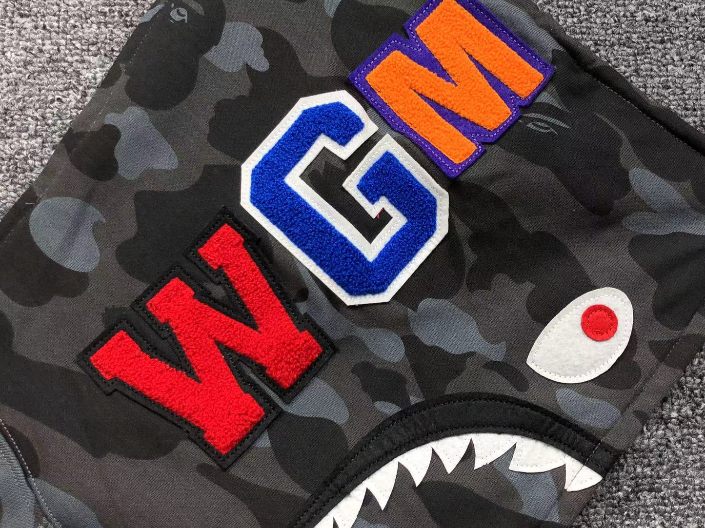 BAPE COLOR CAMO SEPARATE SHARK FULL ZIP HOODIE BLACK BLUE