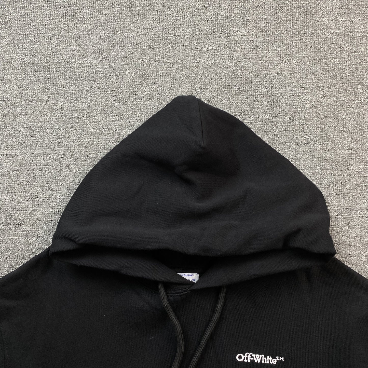 OFF WHITE EMBROIDERY ARROW HOODIE BLACK