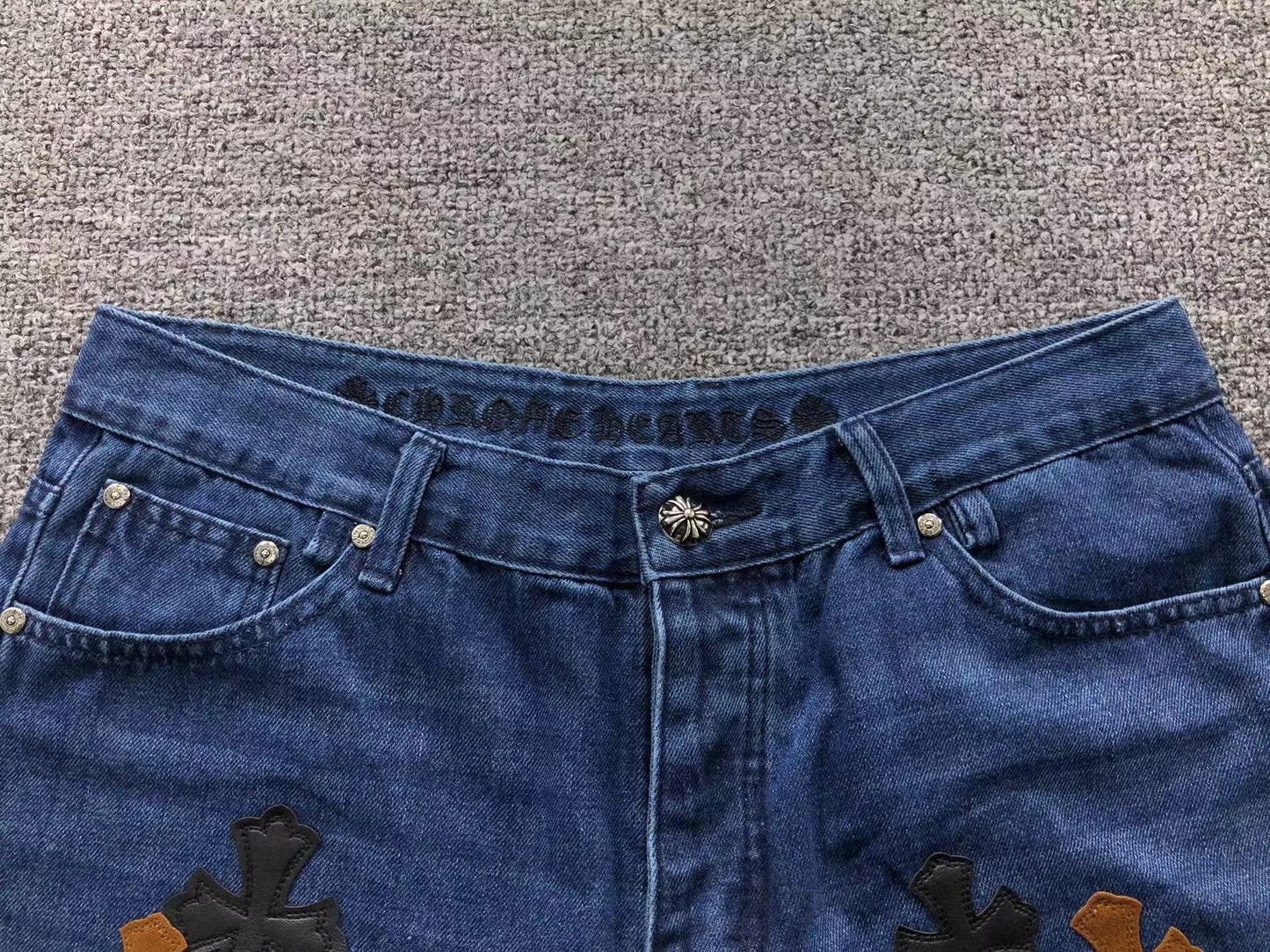 Chrome Hearts Cross Patch Pantalon Jeans Azul