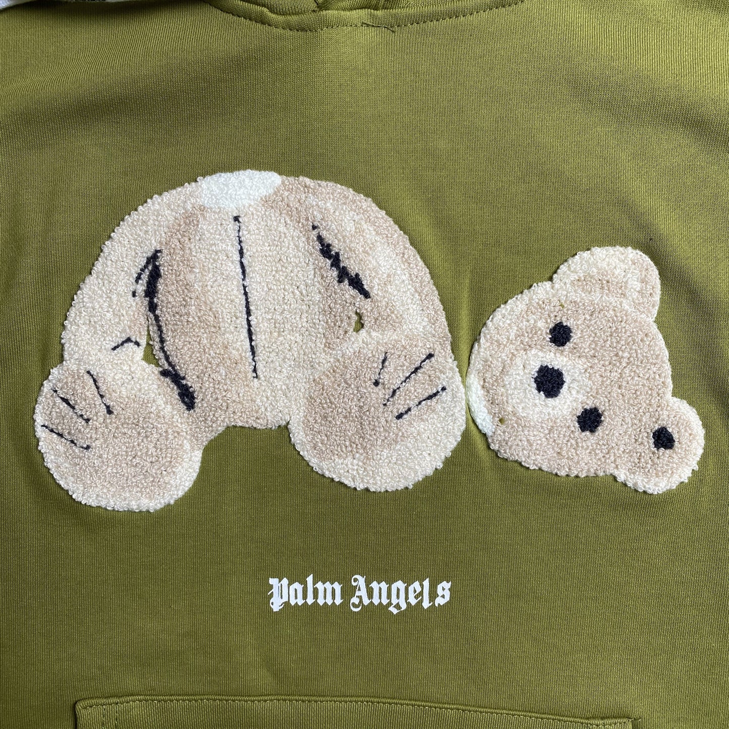 PALM ANGELS BEAR HOODIE GREEN