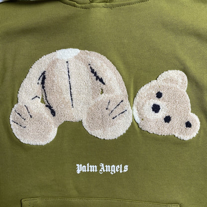 PALM ANGELS BEAR HOODIE GREEN