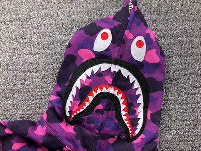 BAPE COLOR CAMO SHARK FULL ZIP HOODIE PURPLE