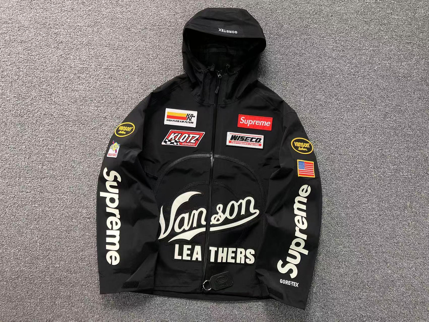 Campera Supreme Vanson Leathers GORE-TEX Shell Negra