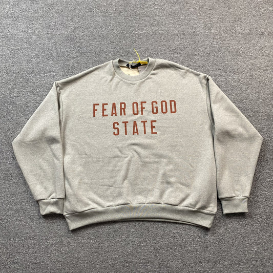 FEAR OF GOD ESSENTIALS CREWNECK STATE DARK HEATHER