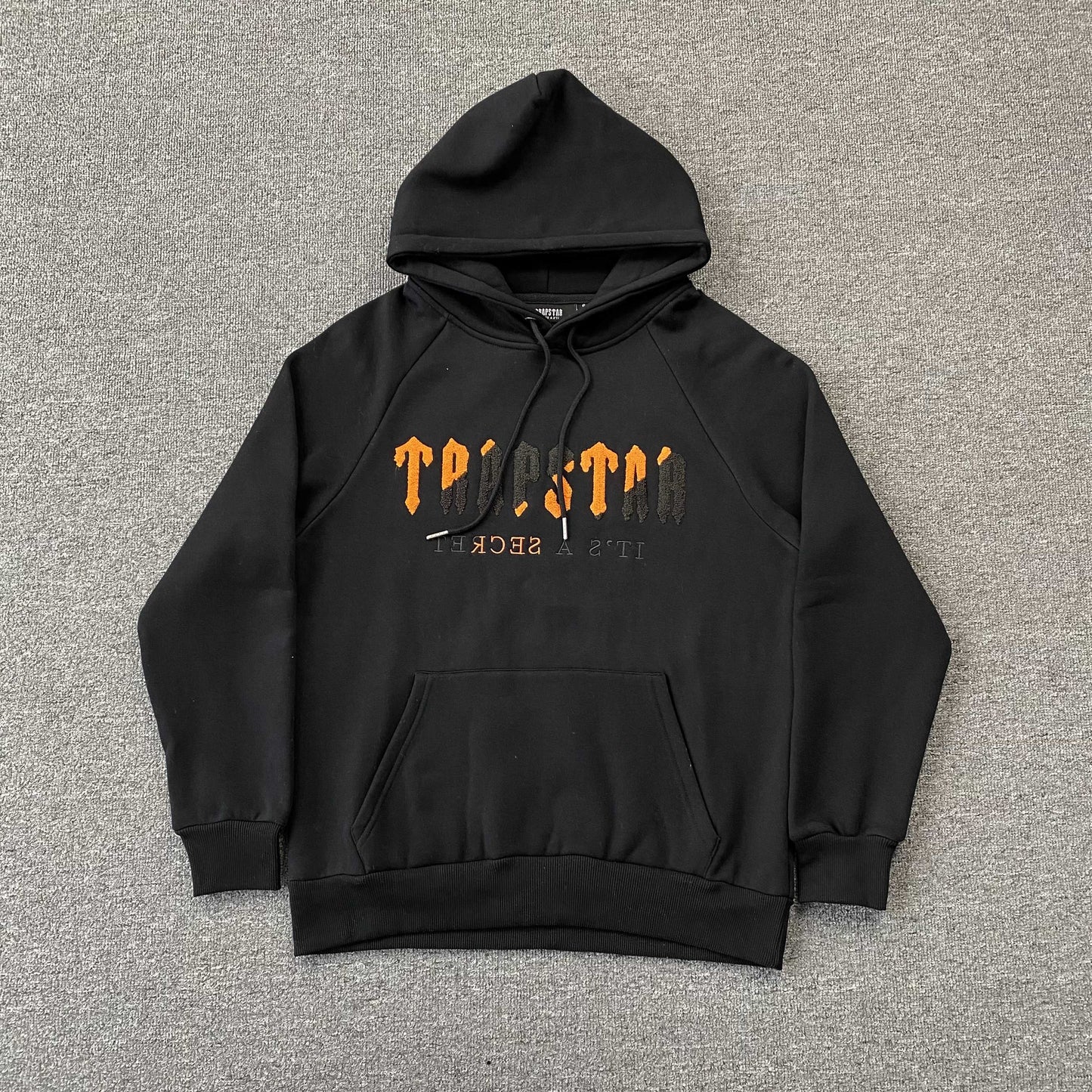 TRAPSTAR CHENILLE DECODED TRACKSUIT BLACK ORANGE