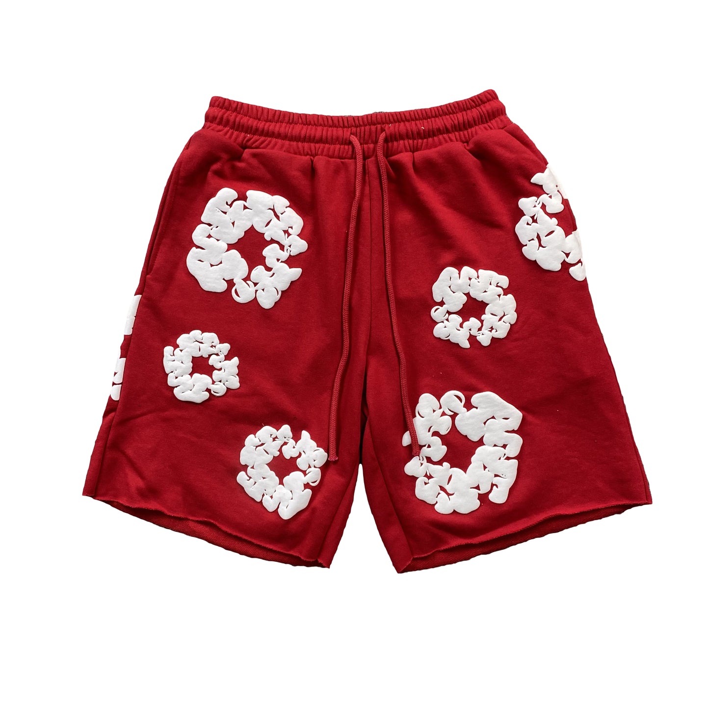 DENIM TEARS THE COTTON WREATH SHORTS RED