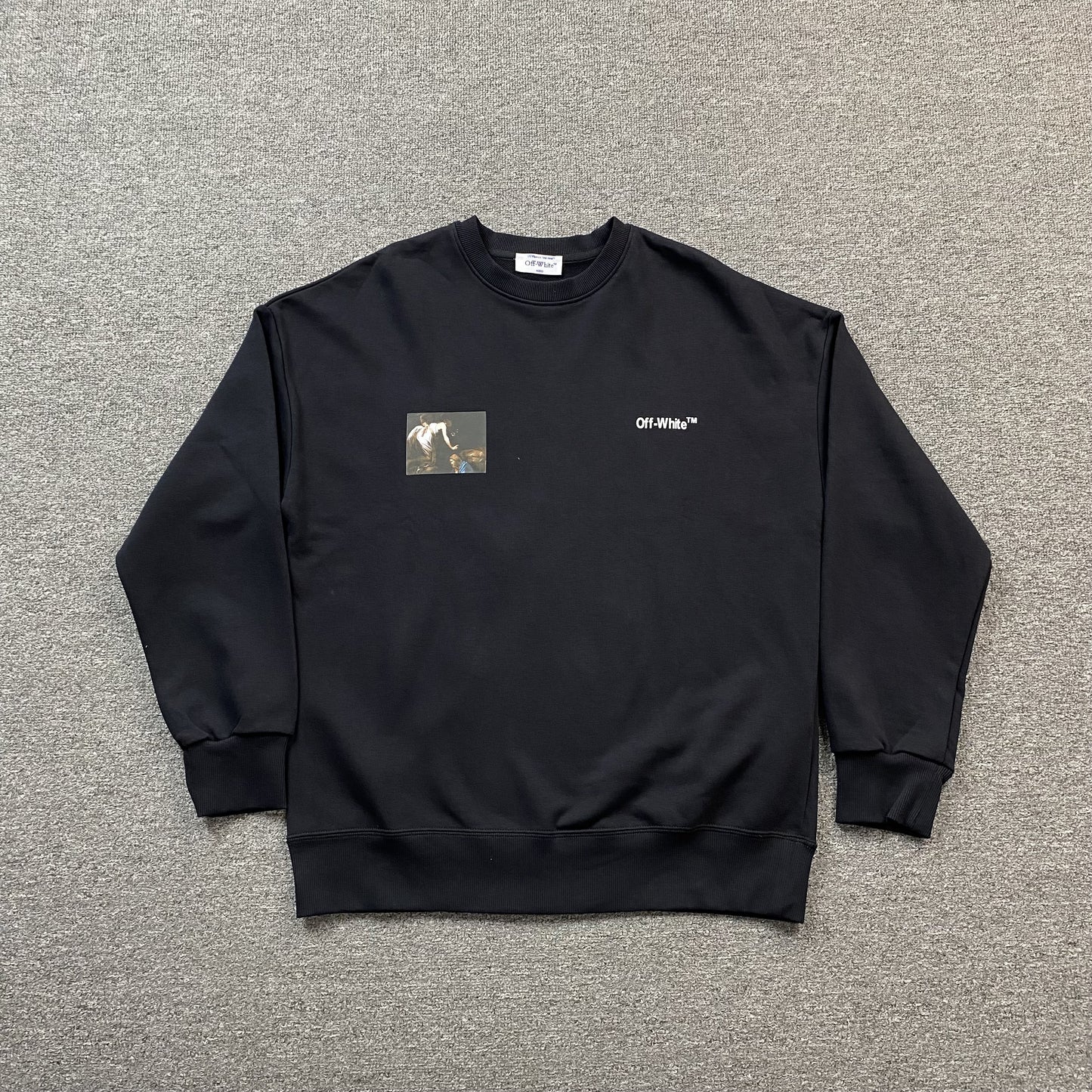 OFF WHITE CARAVAGGIO ANGEL CREWNECK BLACK