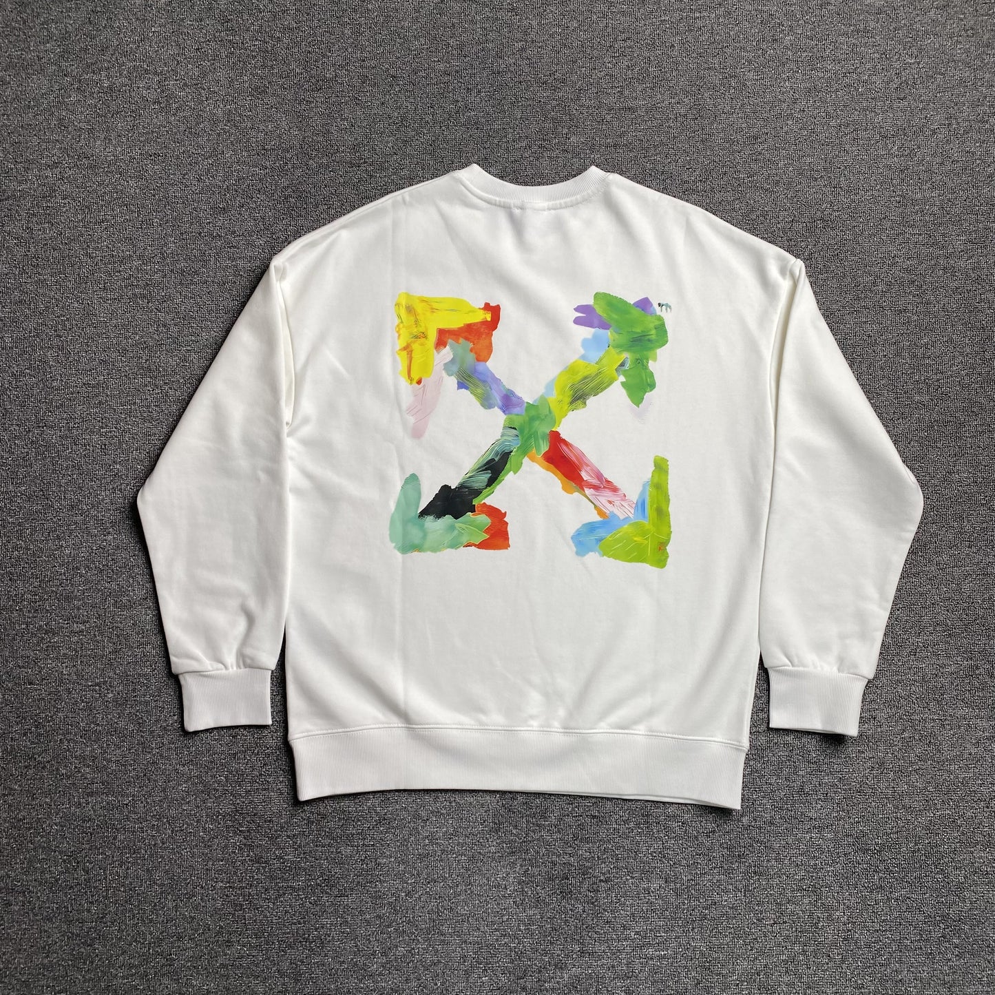 OFF WHITE BRUSHED ARROWS CREWNECK WHITE