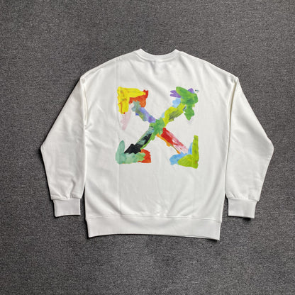 OFF WHITE BRUSHED ARROWS CREWNECK WHITE