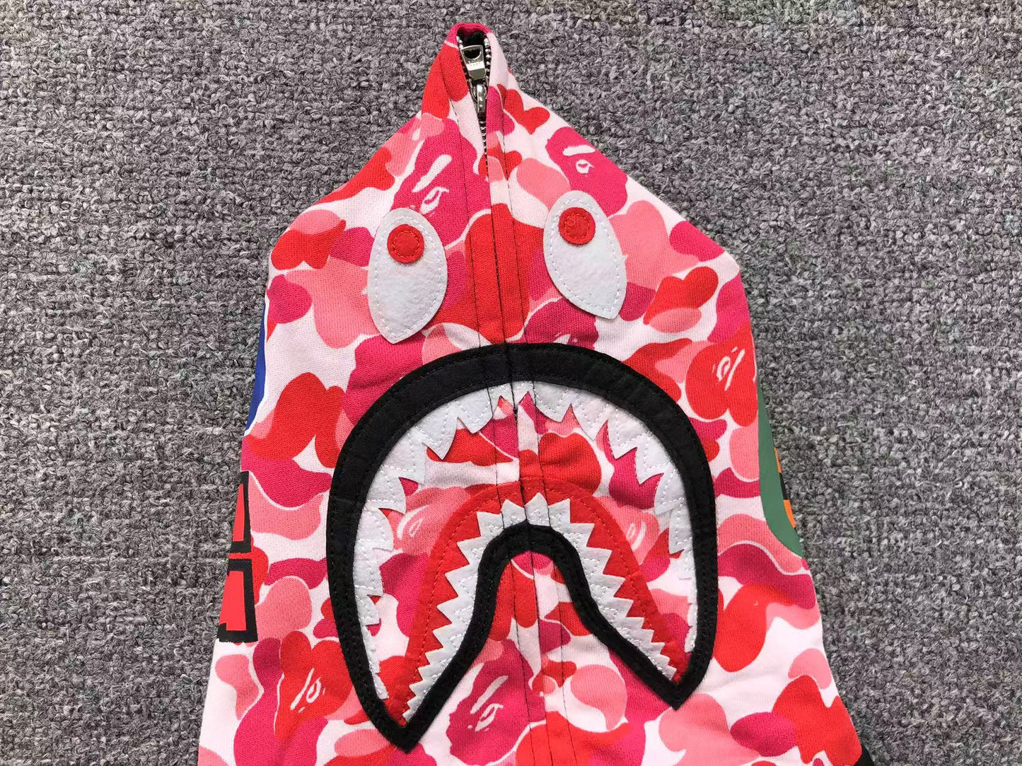 BAPE ABC SHARK FULL ZIP DOUBLE HOODIE BLACK PINK