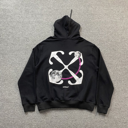 OFF WHITE DOUBLE MOON ARROW HOODIE BLACK